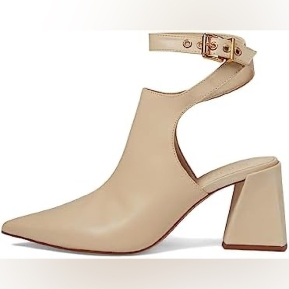 Schutz Women’s Kala Leather Cutout Pumps in Eggshell in size 6 - Picture 2 of 8